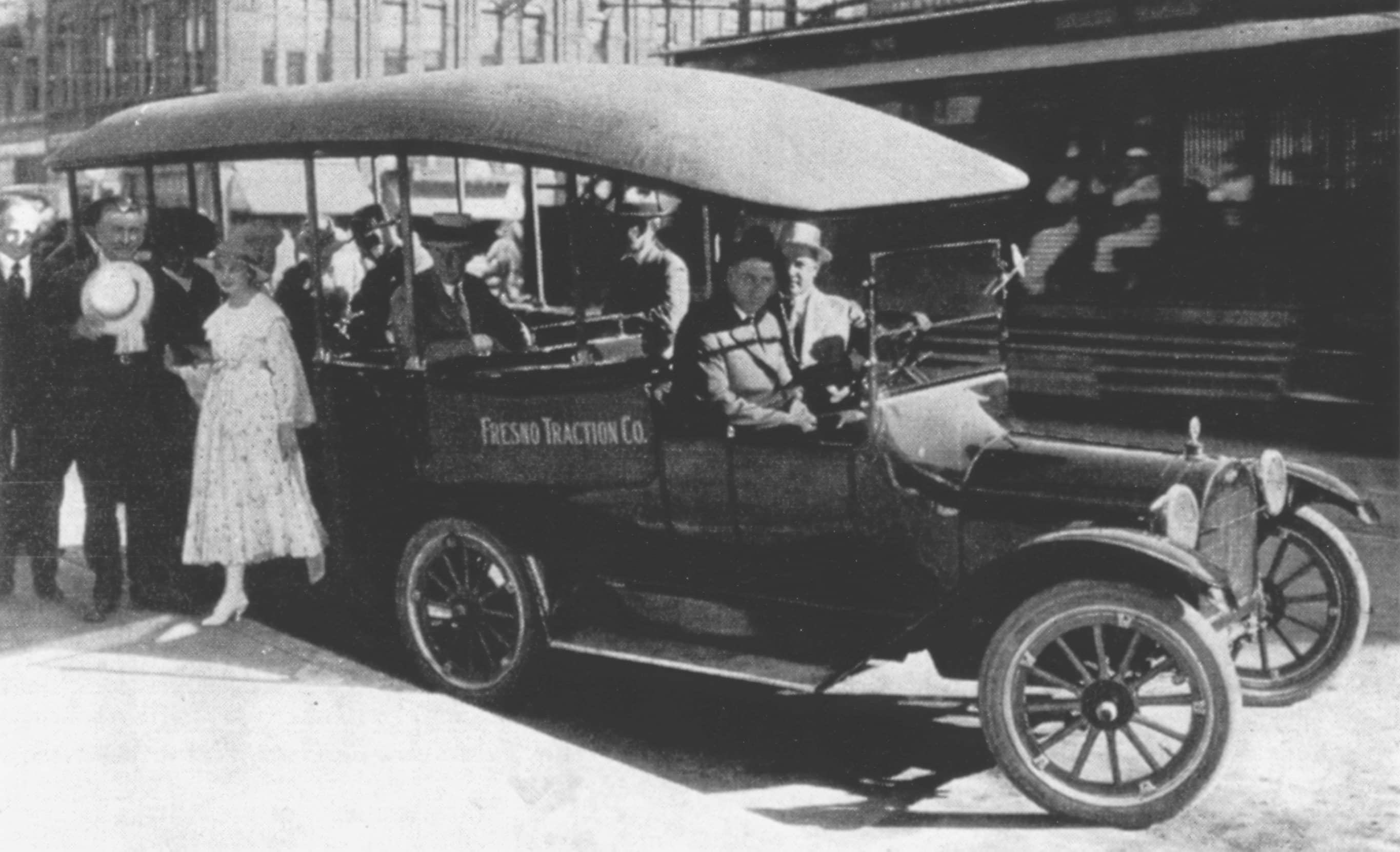 Jitney Historic Car with People